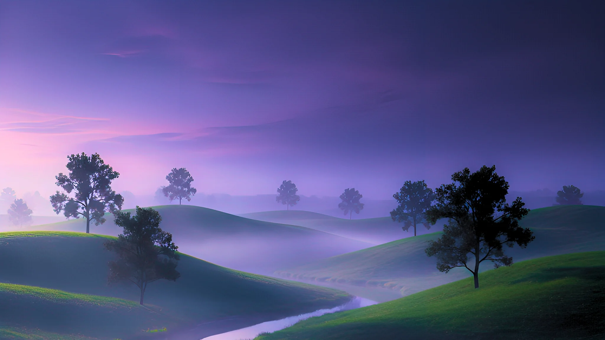 Misty landscape background